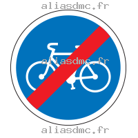 Fin de piste ou bande cyclable obligatoire